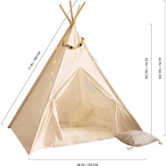 Play Tent for Kids - with Light String for Toddler, Girls & Boys - Picture 2 of 7